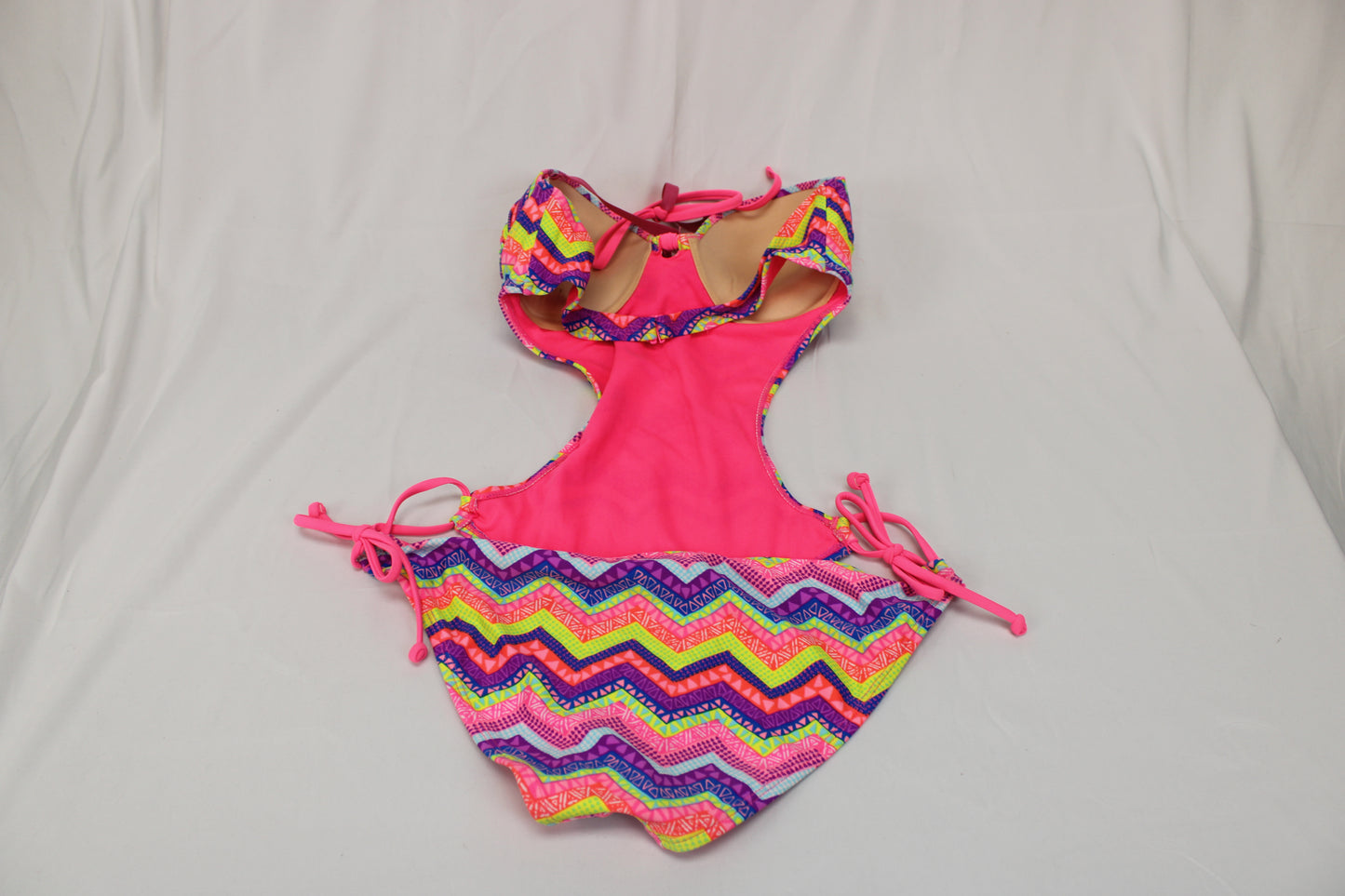 Joe Boxer one piece chevron pink swimsuit, Women's M