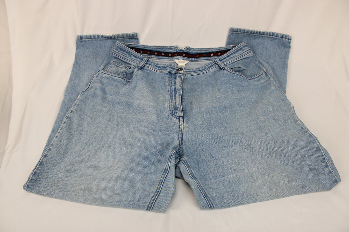 Christopher & Banks straight leg light wash jeans, Women's 16
