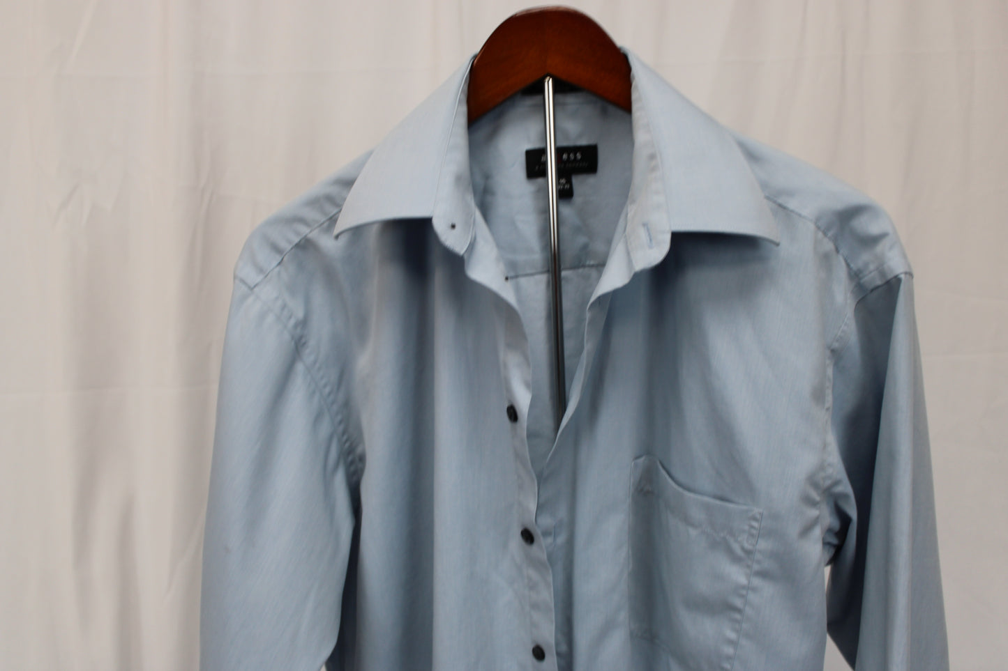 Axcess long sleeve button down dress shirt, blue, 15'' 32-33