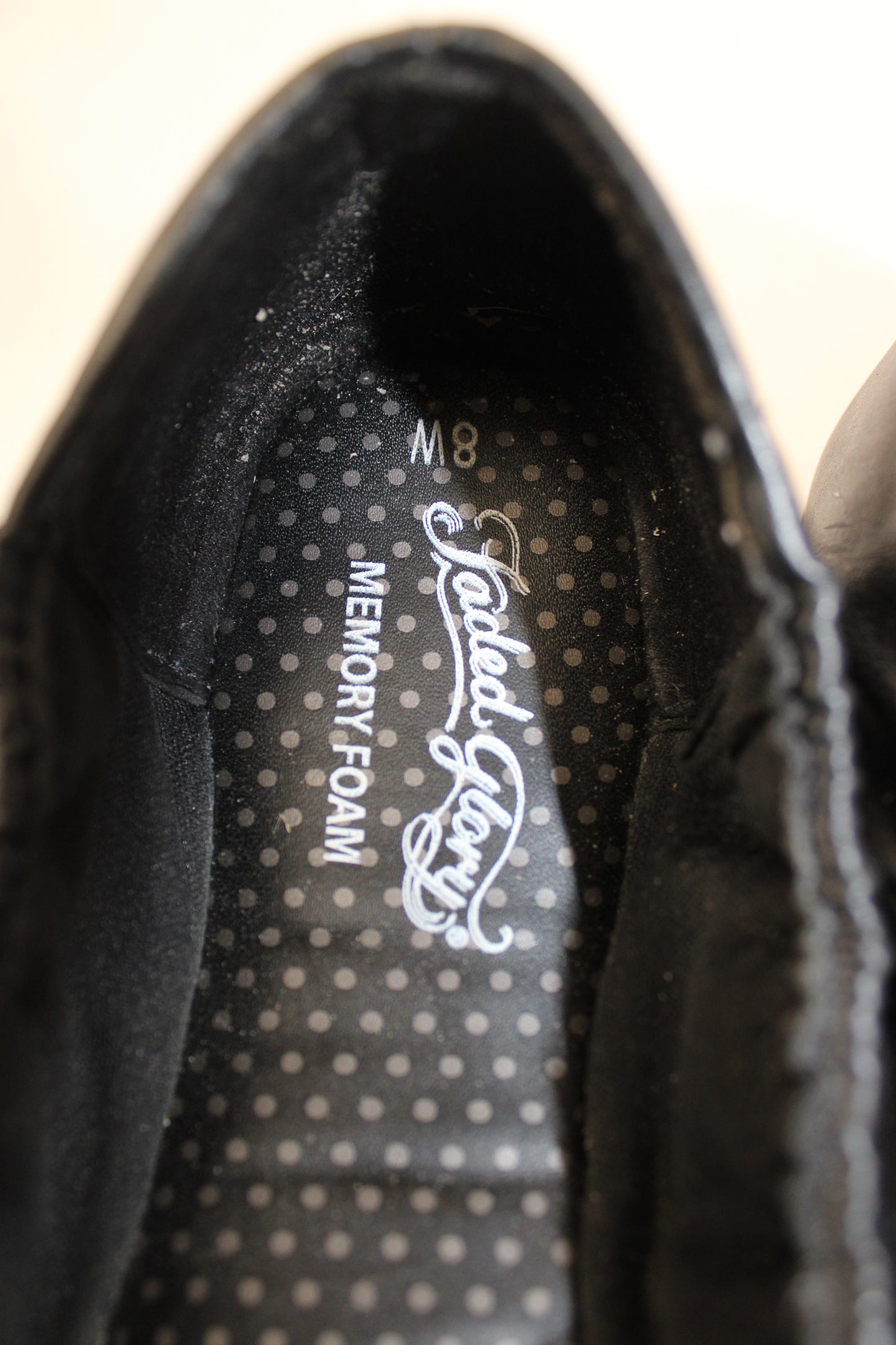 Faded Glory leather ballet flats, blk, Women's 8W