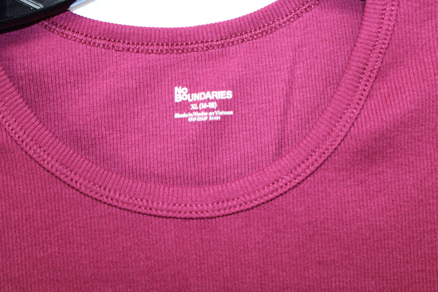 No Boundaries ribbed cotton tank top, red, Women's XL