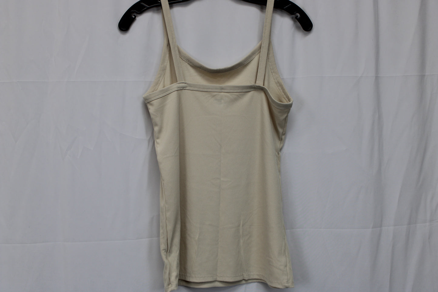 No Boundaries classic cotton ribbed cami, beige, Women's L