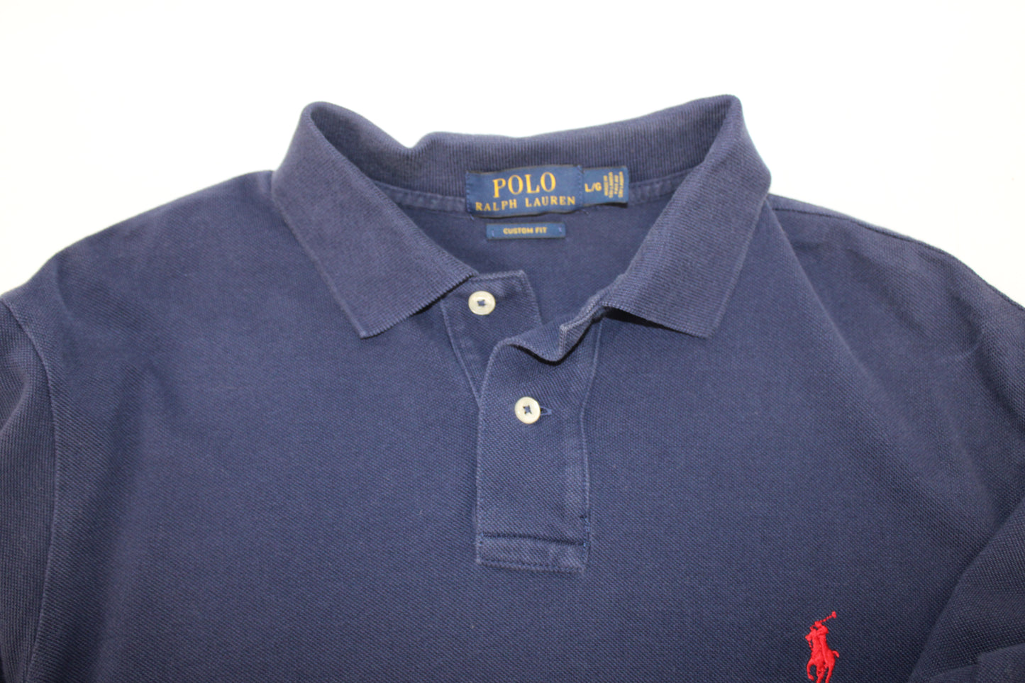Polo Ralph Lauren classic cotton polo, custom fit, navy, Men's Large