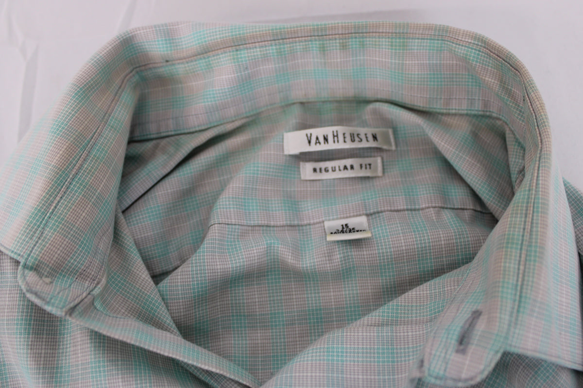 Van Heusen wrinkle free regular fit long sleeve dress shirt, Men's 15 34/35