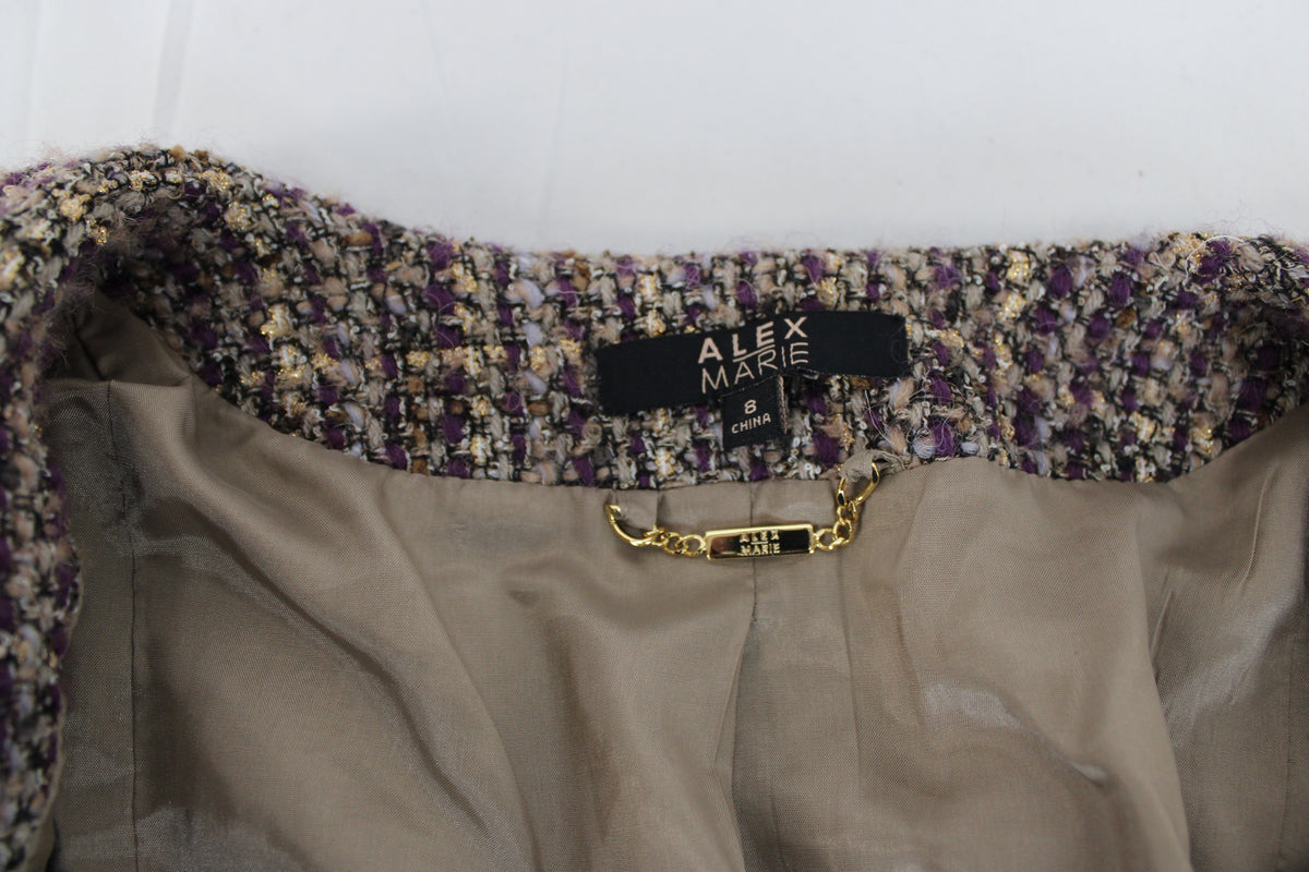 Alex Marie polyester lined wool tweed blazer, Women's 8