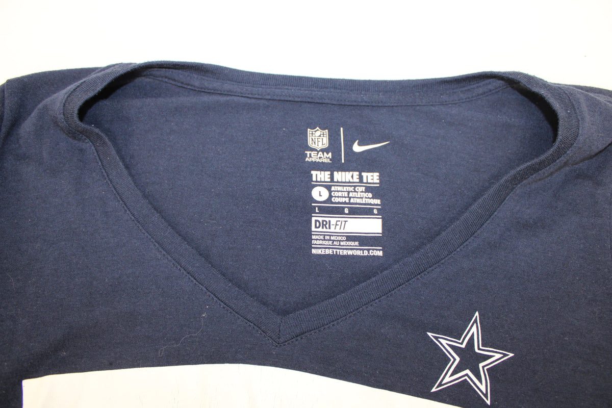 Nike Dri Fit Dallas Cowboys v-neck t-shirt, Women's L
