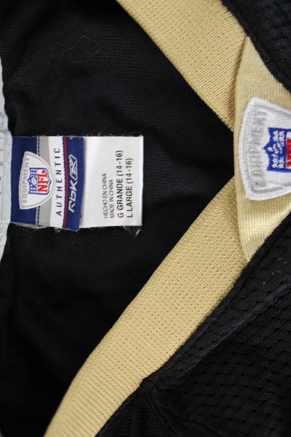 Reebok authentic replica New Orleans Saints Drew Brees home jersey, Youth XL
