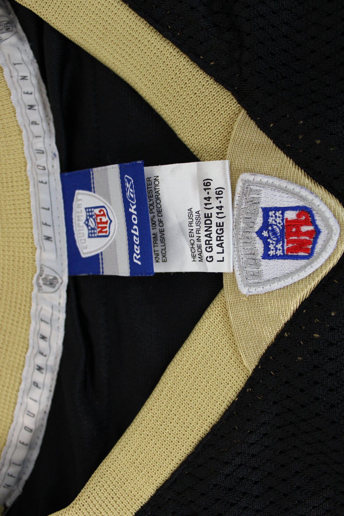 Reebok authentic replica New Orleans Saints Joe Horn home jersey, Youth L
