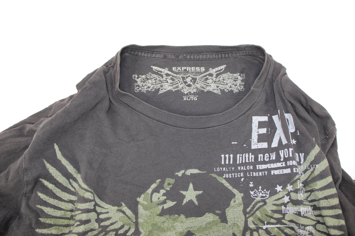 Express military inspired graphic t-shirt, Men's XL
