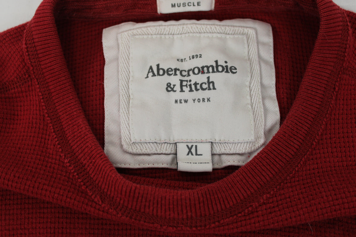 Abercrombie & Fitch Waffle Knit Long Sleeve Shirt, Size YXL