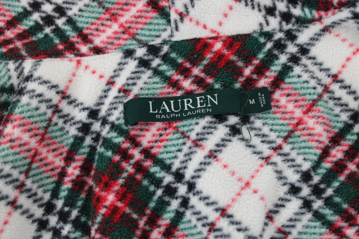 Ralph Lauren Plaid Button Up Shirt (red, green, and white), Size M