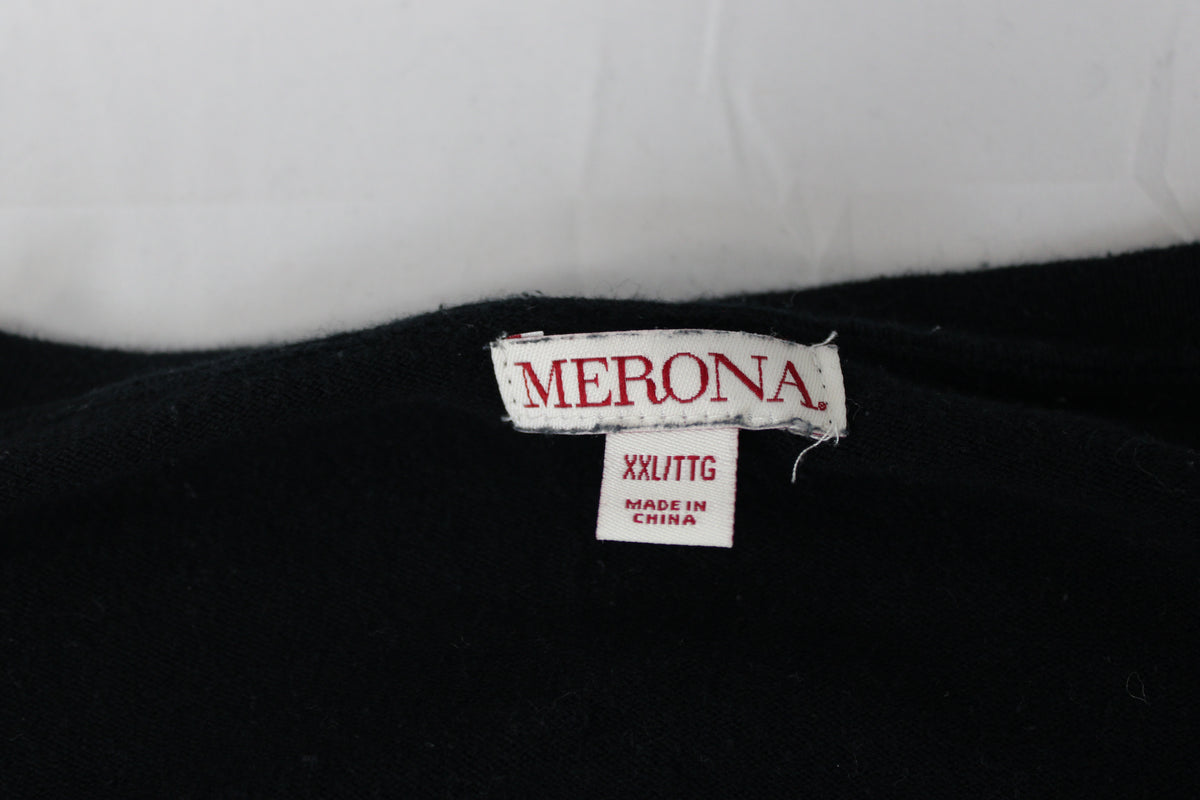 Merona Black and White Striped Buttoned Cardigan, Size XXL