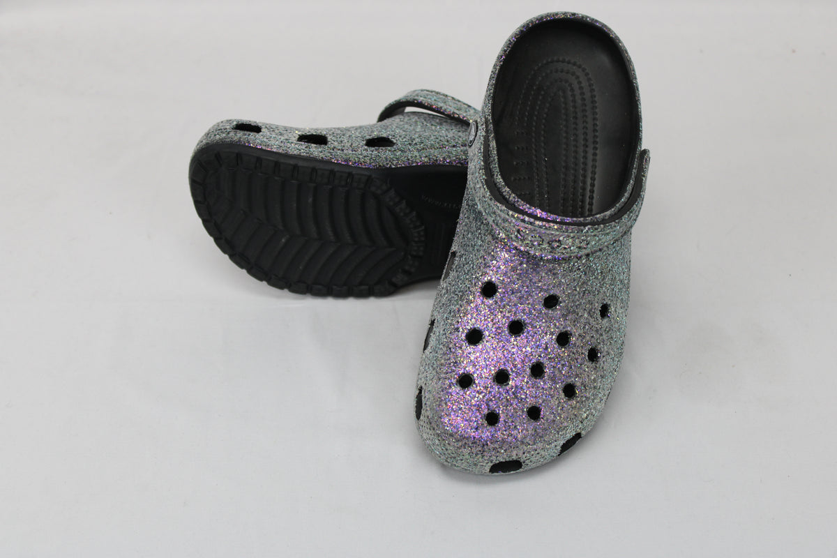 Crocs Iridescent Glittery Slip Ons, Size Women's 11
