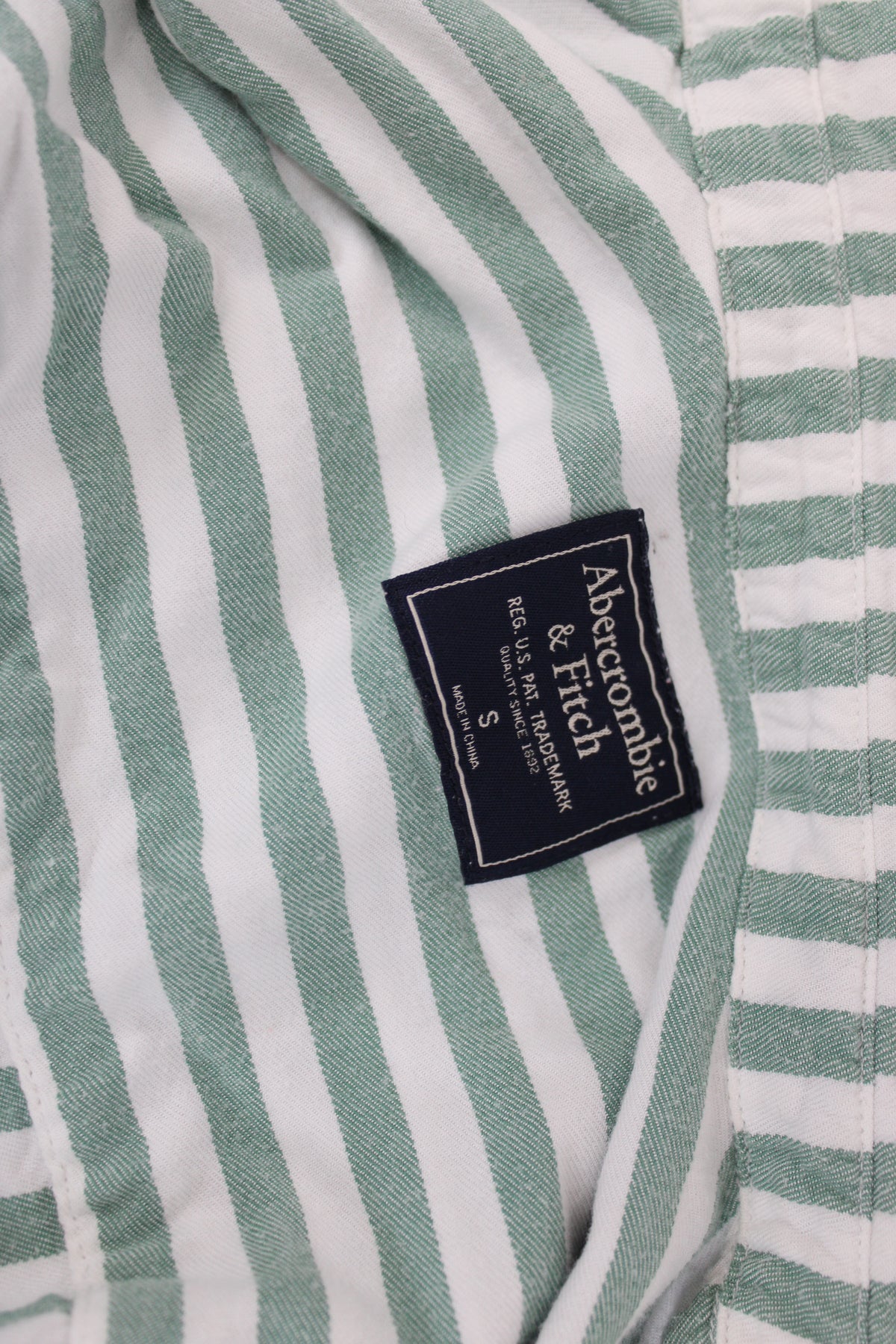 Abercrombie & Fitch long sleeve striped blouse, sage green, Women's S