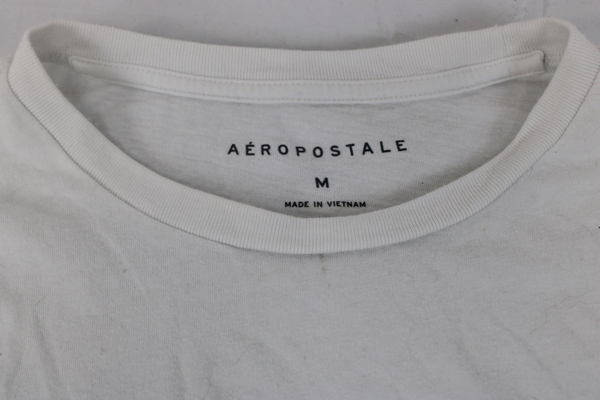 Aeropostale white cotton logo t-shirt, Men's M