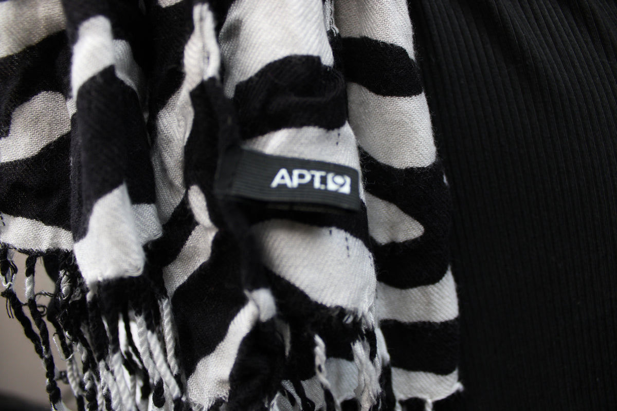 Apt 9 Black and White Zebra Scarf