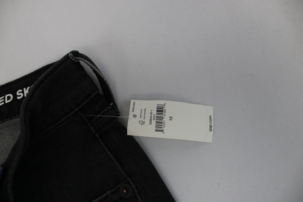 NWT Gap Black Stacked Skinny Jeans, Size 12