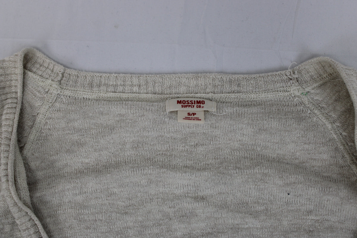 Mossimo 5 button deep v-neck cardigan sweater, beige, Women's S