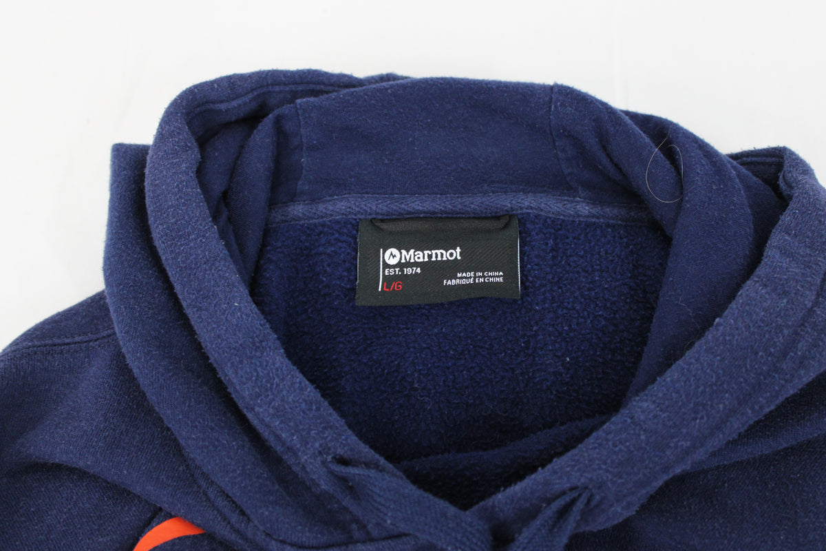 Marmot fleece lined cotton hooded sweatshirt, Men's L
