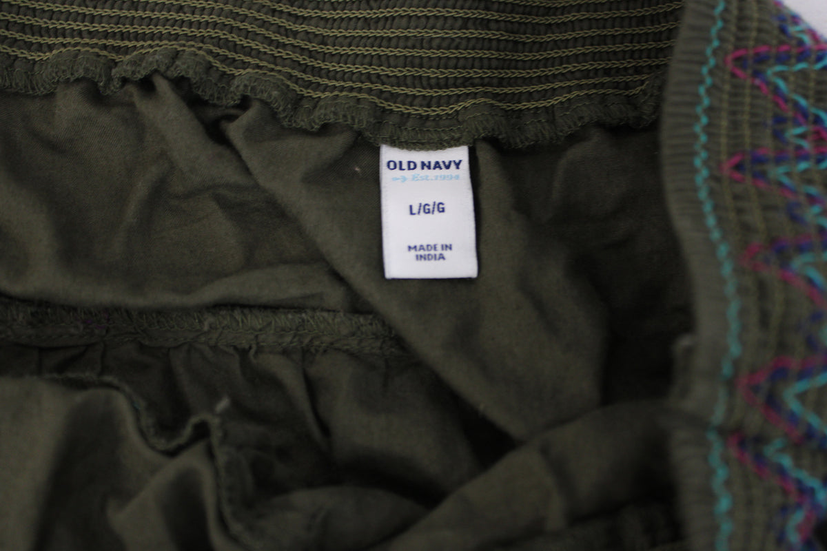 Old Navy elastic waist ribbon skirt, olive, Women's L