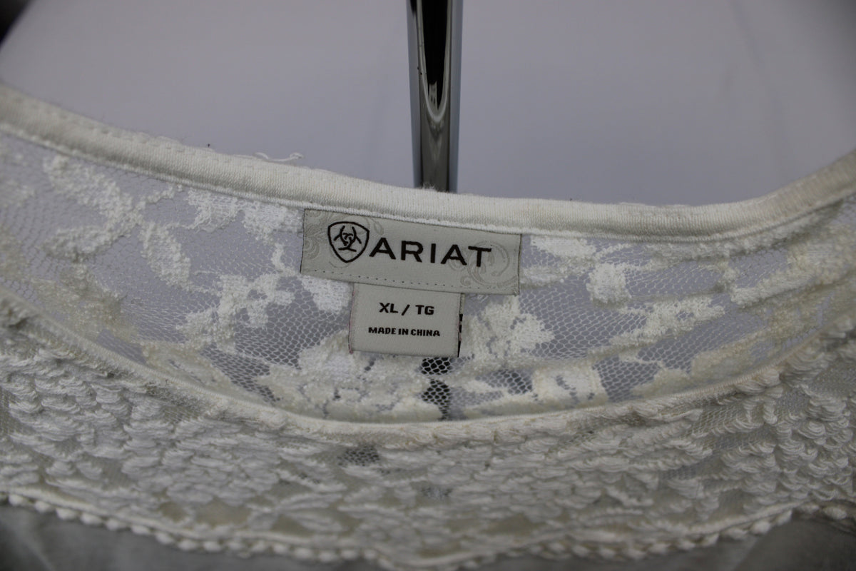 Ariat Long Sleeve Shirt with Lace Sleeves and Top, Size XL