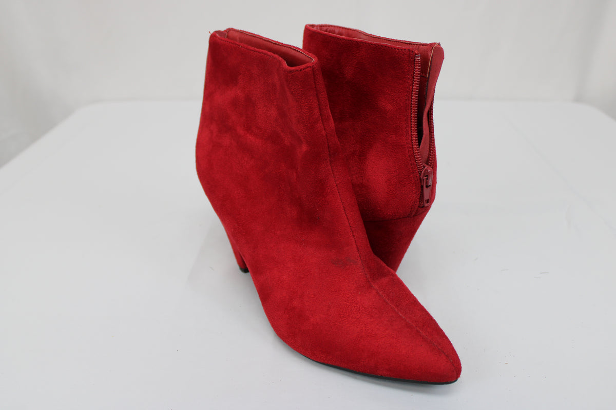 Dream Pairs Kalila red suede zipper enclosure heeled boot, Women's 8.5