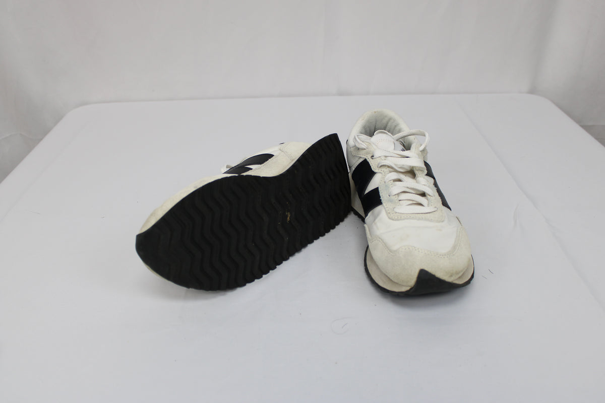 New Balance 237 retro running sneaker, white/grey/black, Women's 9.5