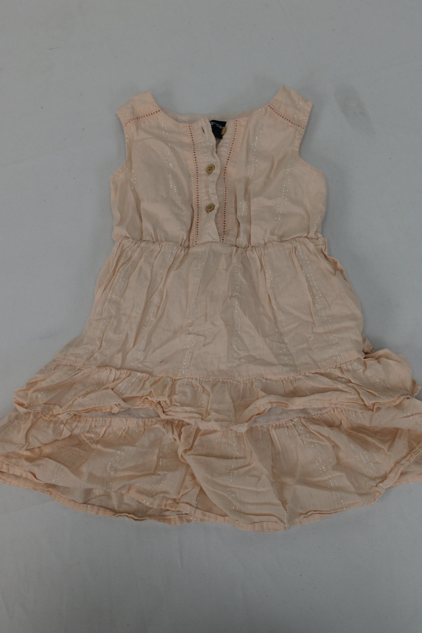 Art Class Button Up Dress, Peach, Girls 2T