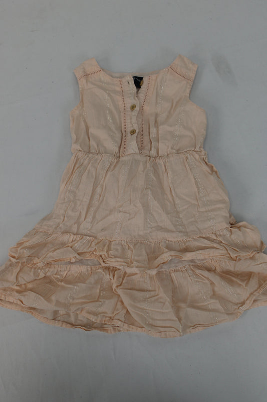 Art Class Button Up Dress, Peach, Girls 2T