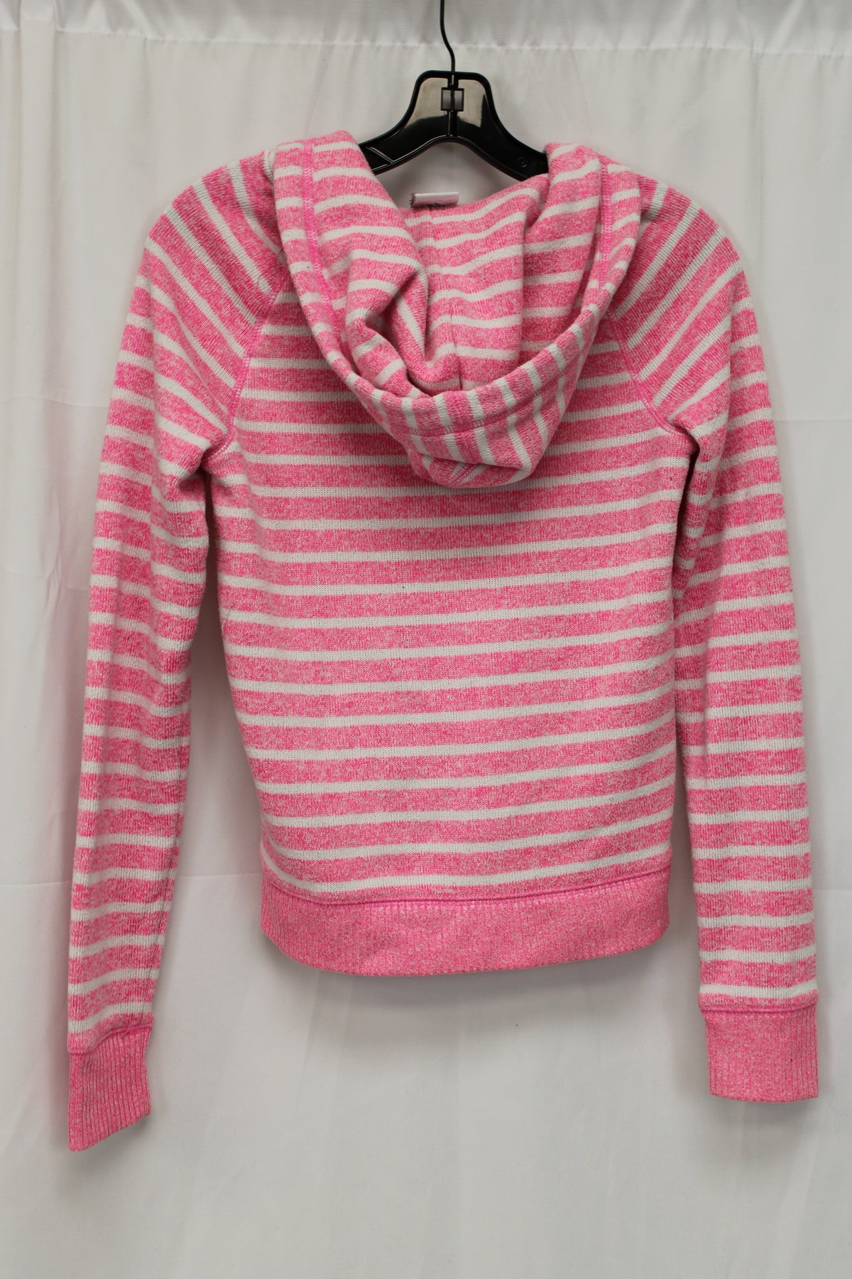 Live Love Dream Striped Long Sleeve Zip-up Jacket, Pink/White, Women’s S