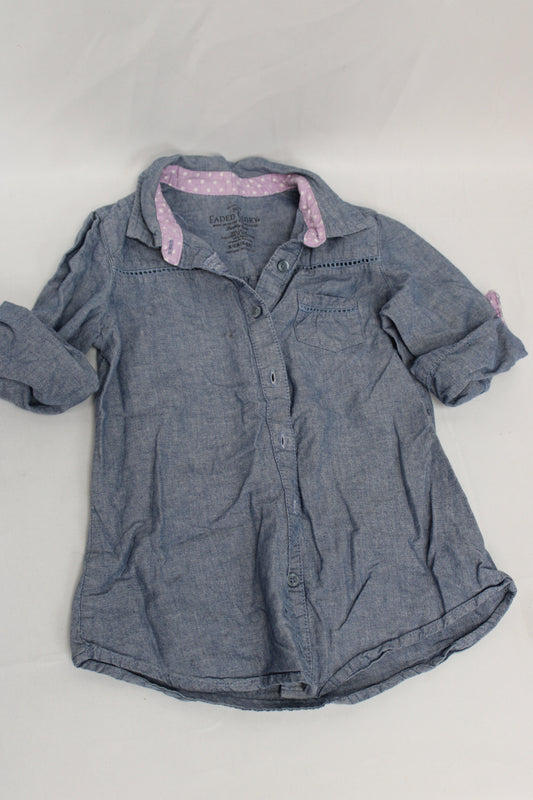 Faded Glory Denim Shirt, Youth S
