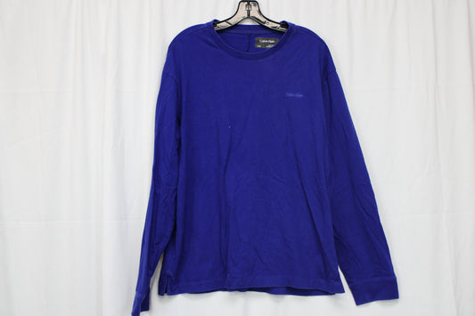 Calvin Klein Long Sleeve T-Shirt, Blue, Men’s XL