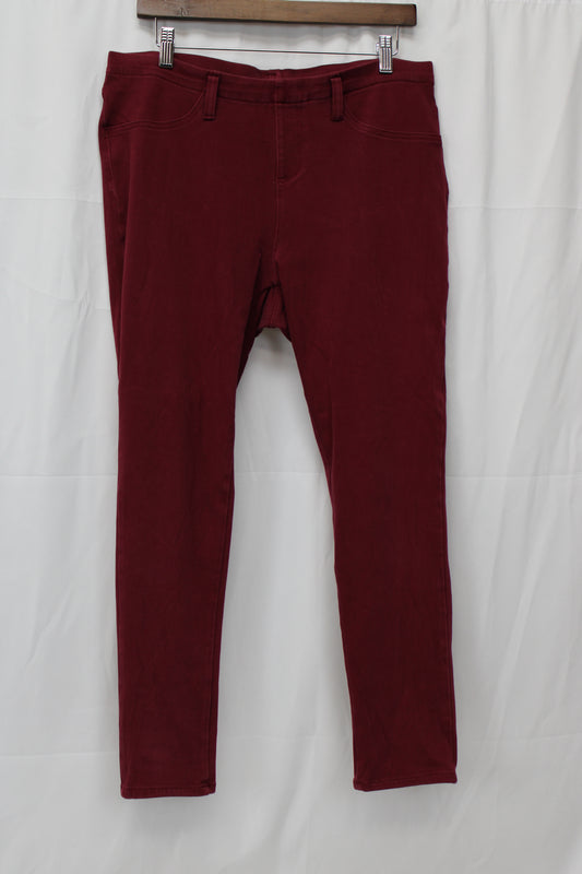Faded Glory Jeggings, Burgundy, Women’s XL