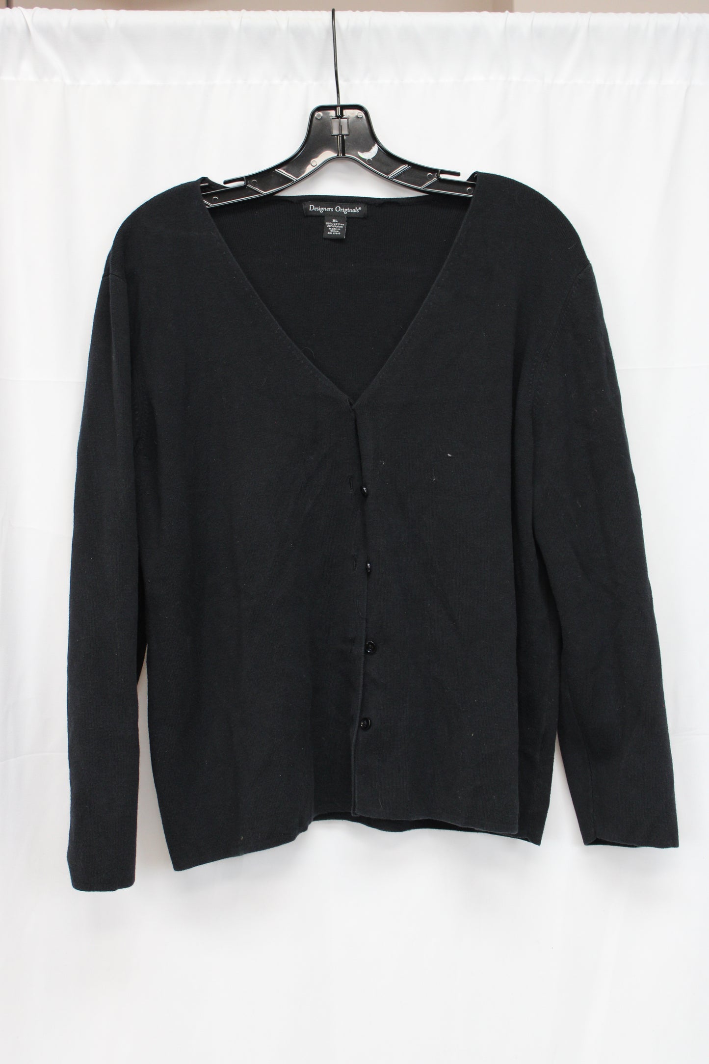 Designers Originals Long Sleeve Cardigan, Black, Women’s XL