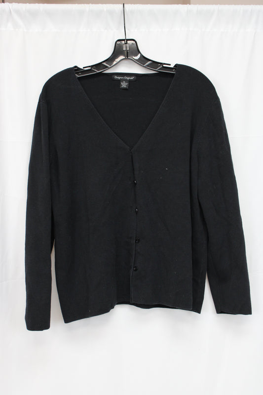 Designers Originals Long Sleeve Cardigan, Black, Women’s XL