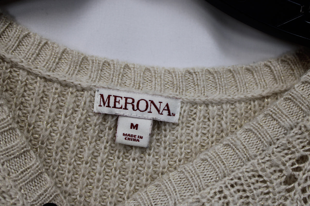 Merona Long Sleeve Sweater Dress, Beige, Women’s M