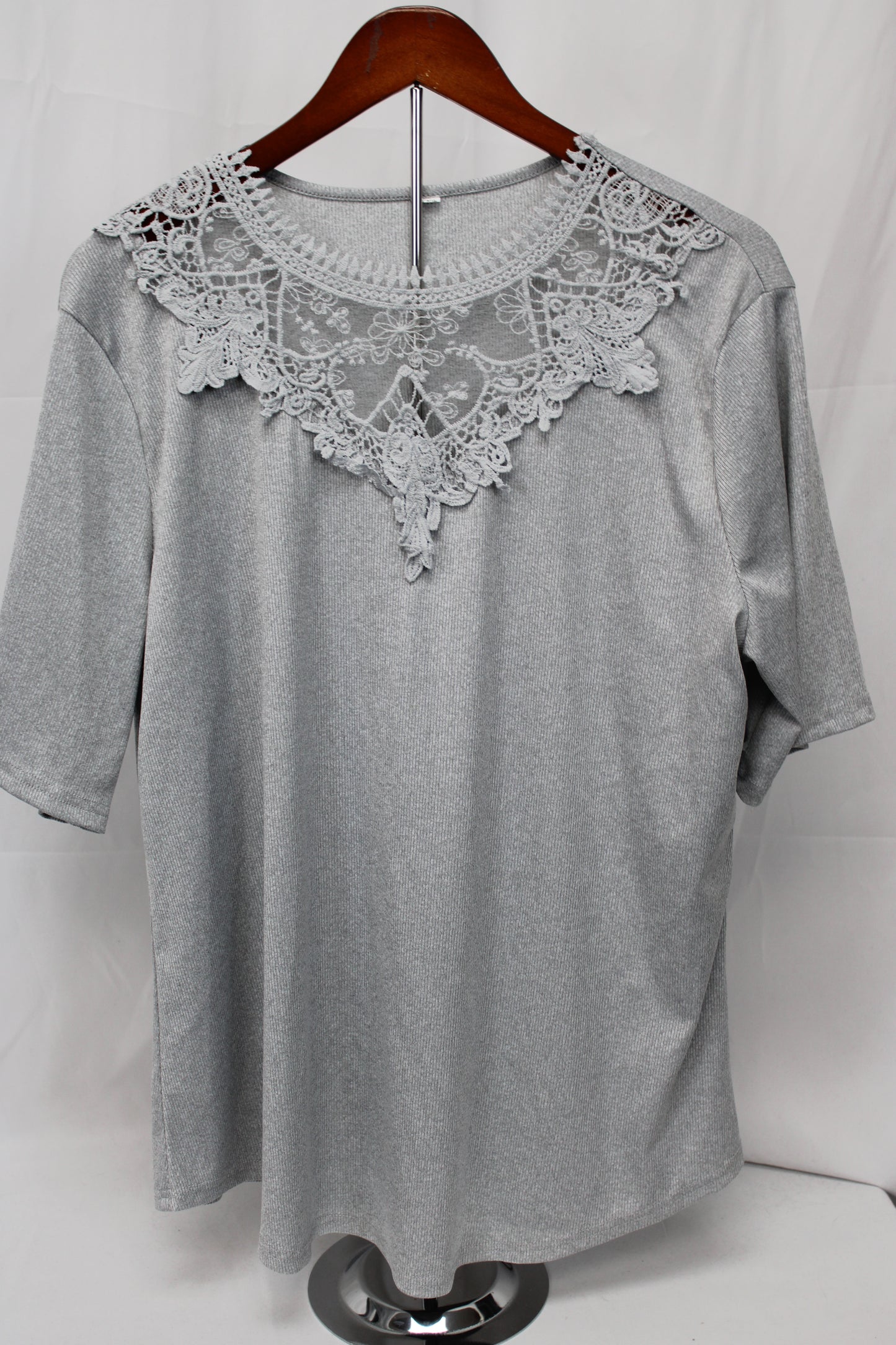 Women’s Short Sleeve Blouse, Gray, XXL