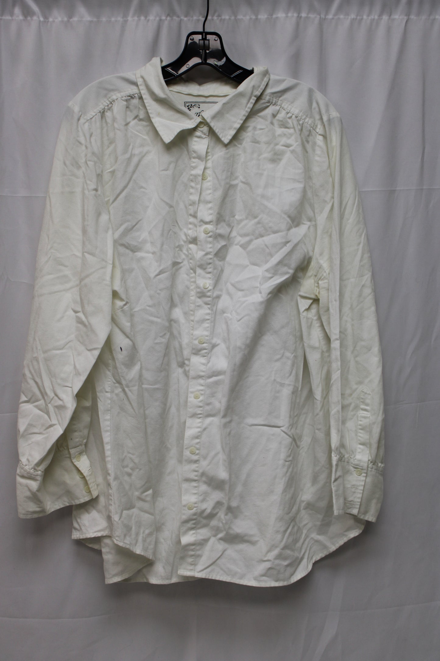 The Bedford Long Sleeve Button Up Shirt, White, Women’s 22/24