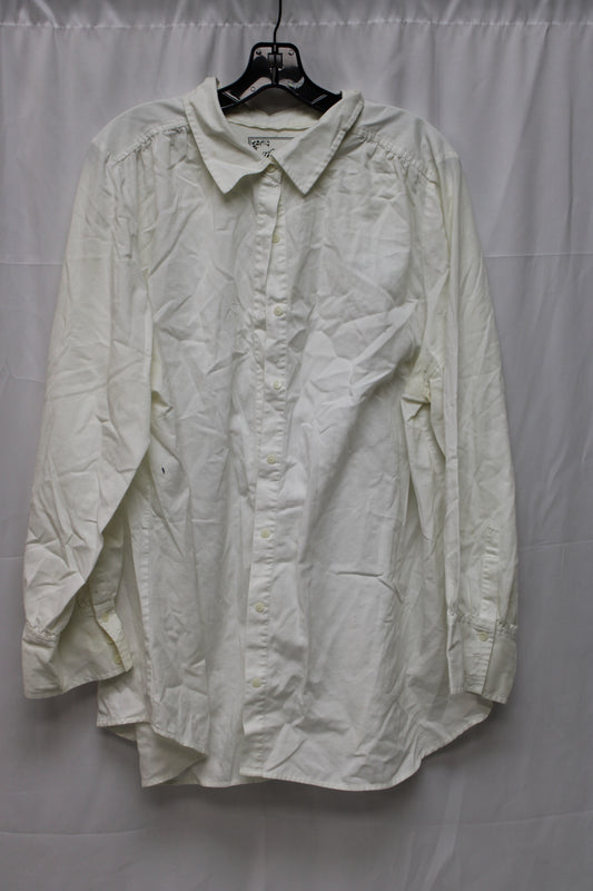 The Bedford Long Sleeve Button Up Shirt, White, Women’s 22/24