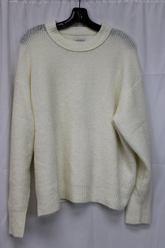 American Eagle Long Sleeve Sweater, White, Women’s M