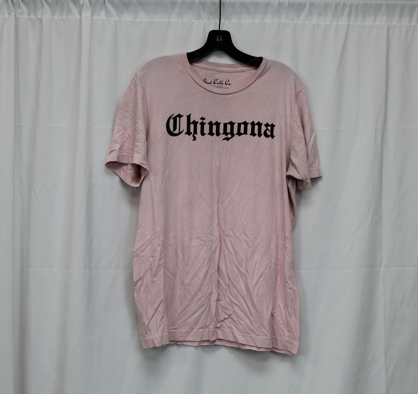 Que Cute Co. Short Sleeve Chingona Graphic T-Shirt, Pink, Women’s L
