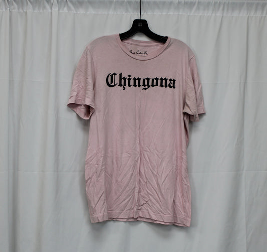 Que Cute Co. Short Sleeve Chingona Graphic T-Shirt, Pink, Women’s L