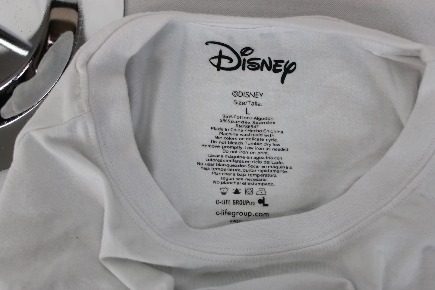 Disney Mickey Mouse Cropped T-Shirt, White, Women’s L