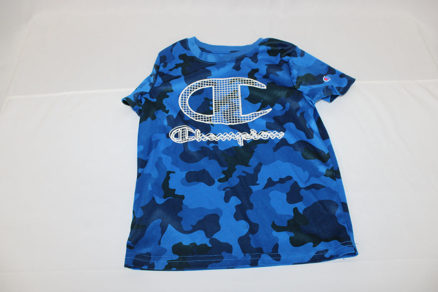 Champion Camo Athletic Short Sleeve, Blue/Black, Boys S