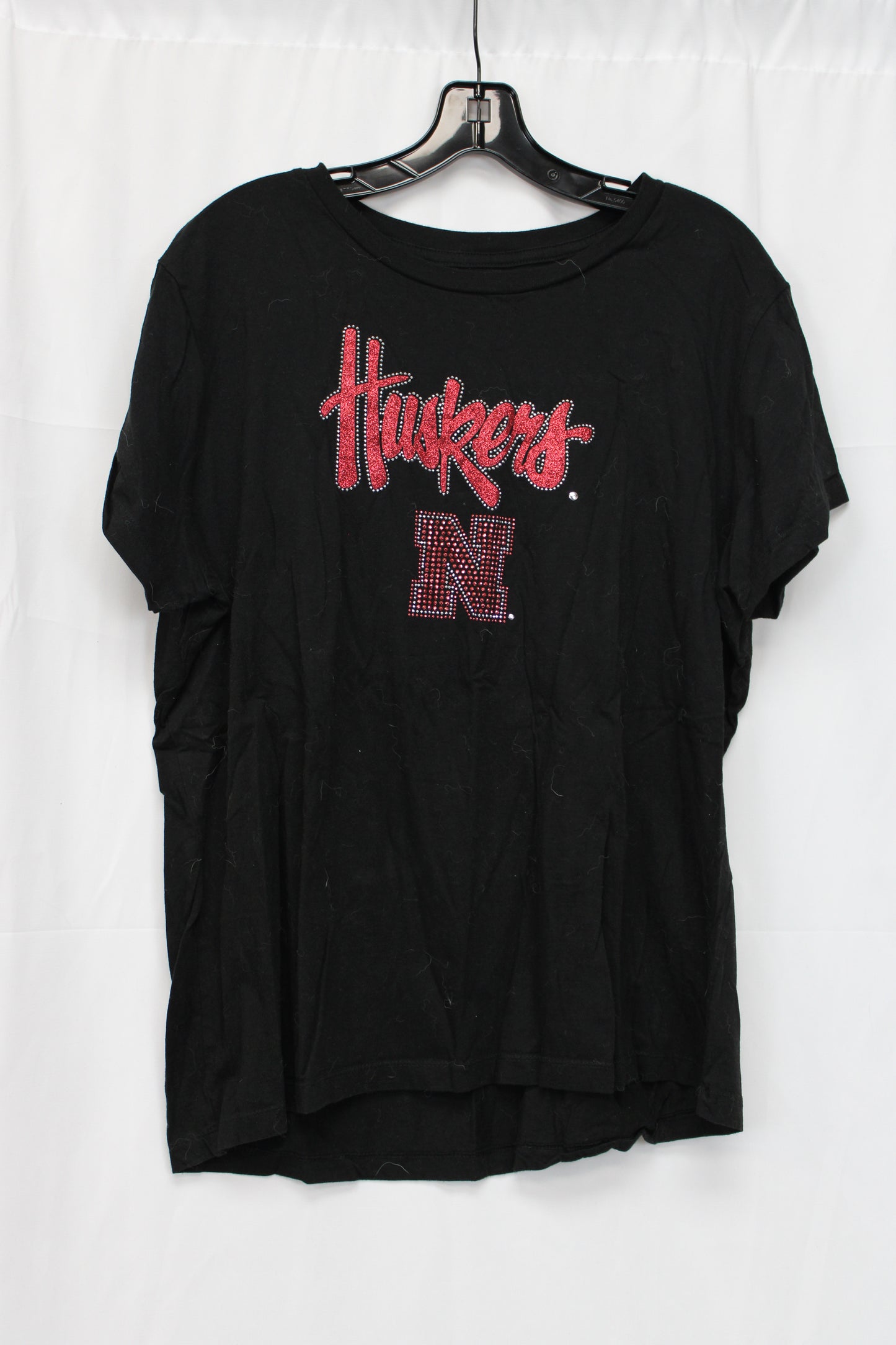 Women’s Nebraska Huskers Short Sleeve Shirt, Black, Women’s XL