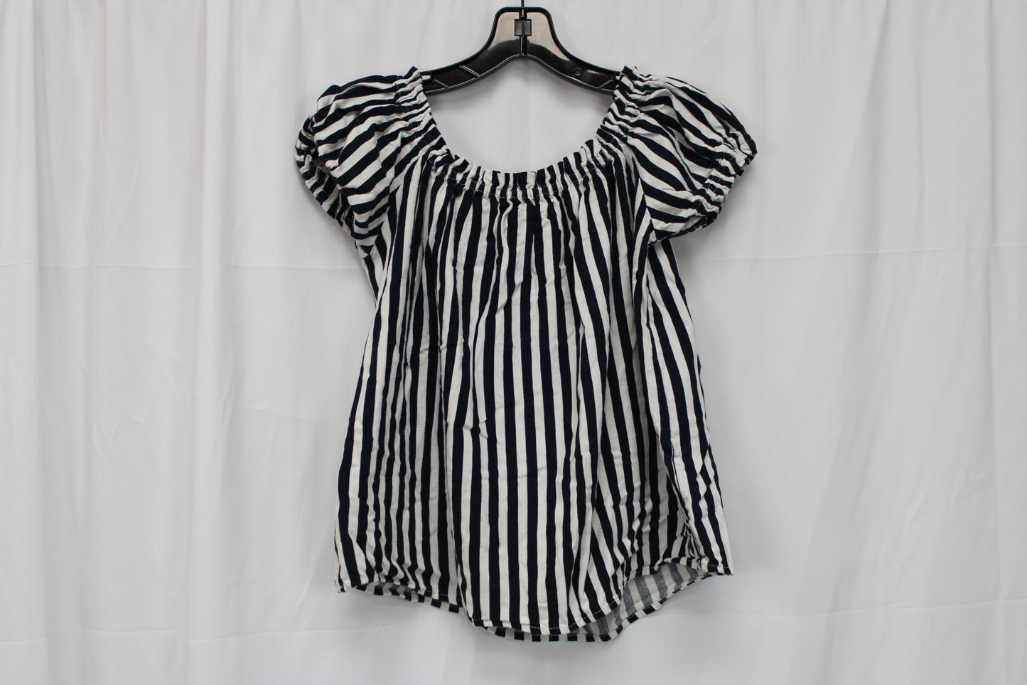 Vero Moda Striped Off the Shoulder Blouse, White/Navy, Women’s M