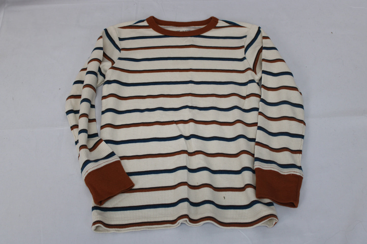 PLACE Long Sleeve Striped Shirt, White, Boys S