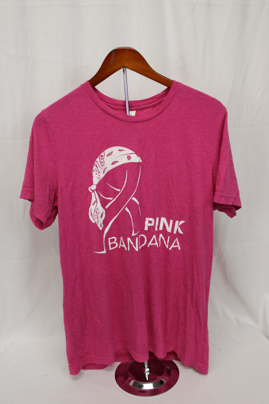 Gildan Pink Bandana Breast Cancer T-Shirt, Pink, Women’s L