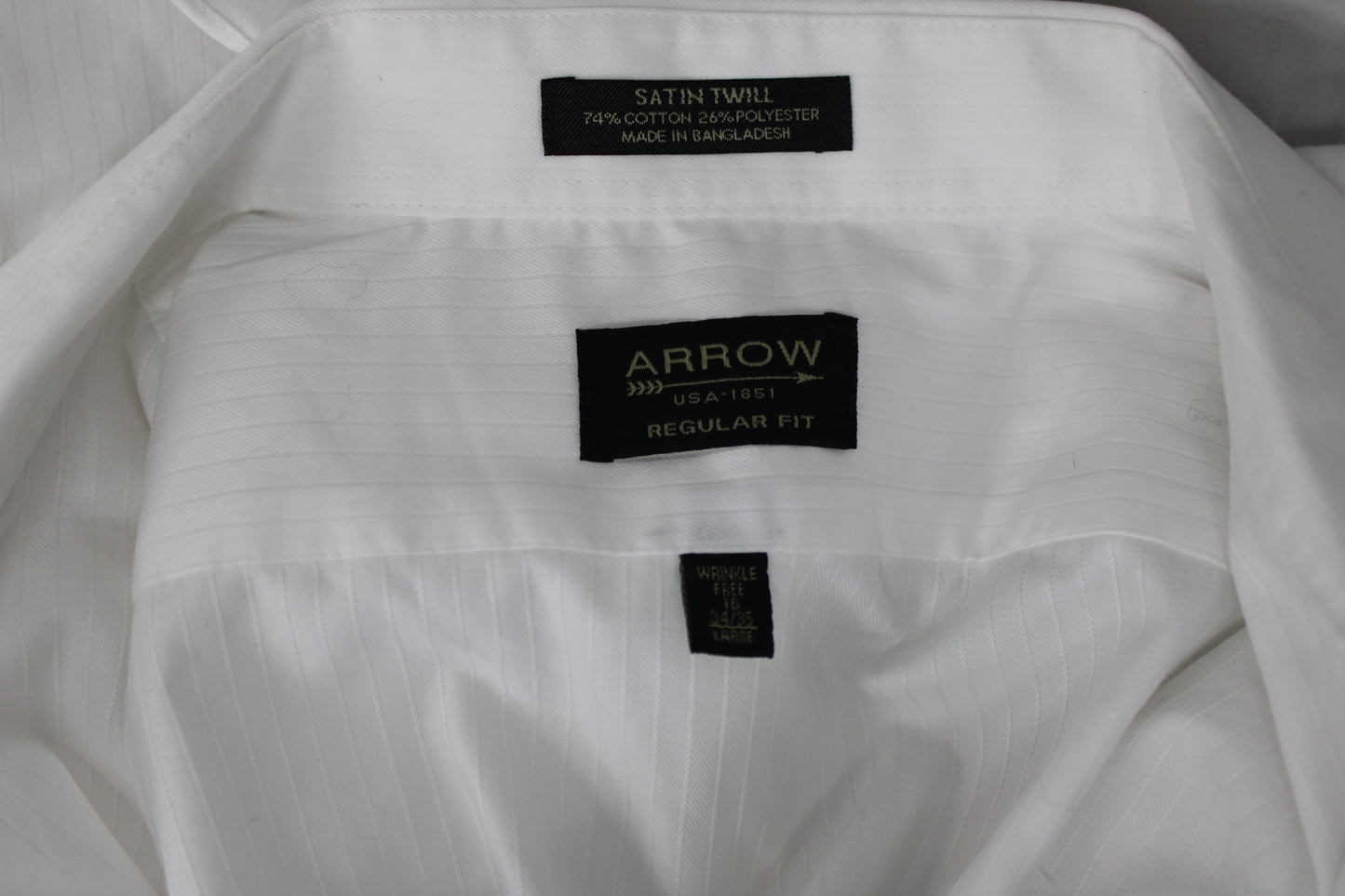 Arrow Long Sleeve Button Up Shirt, White, Men’s L