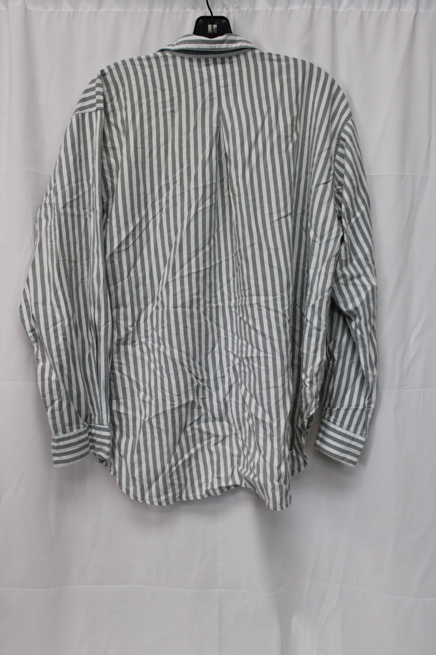 NIXIT Vintage Stripped Button Up Shirt, White/Blue, Men’s XL